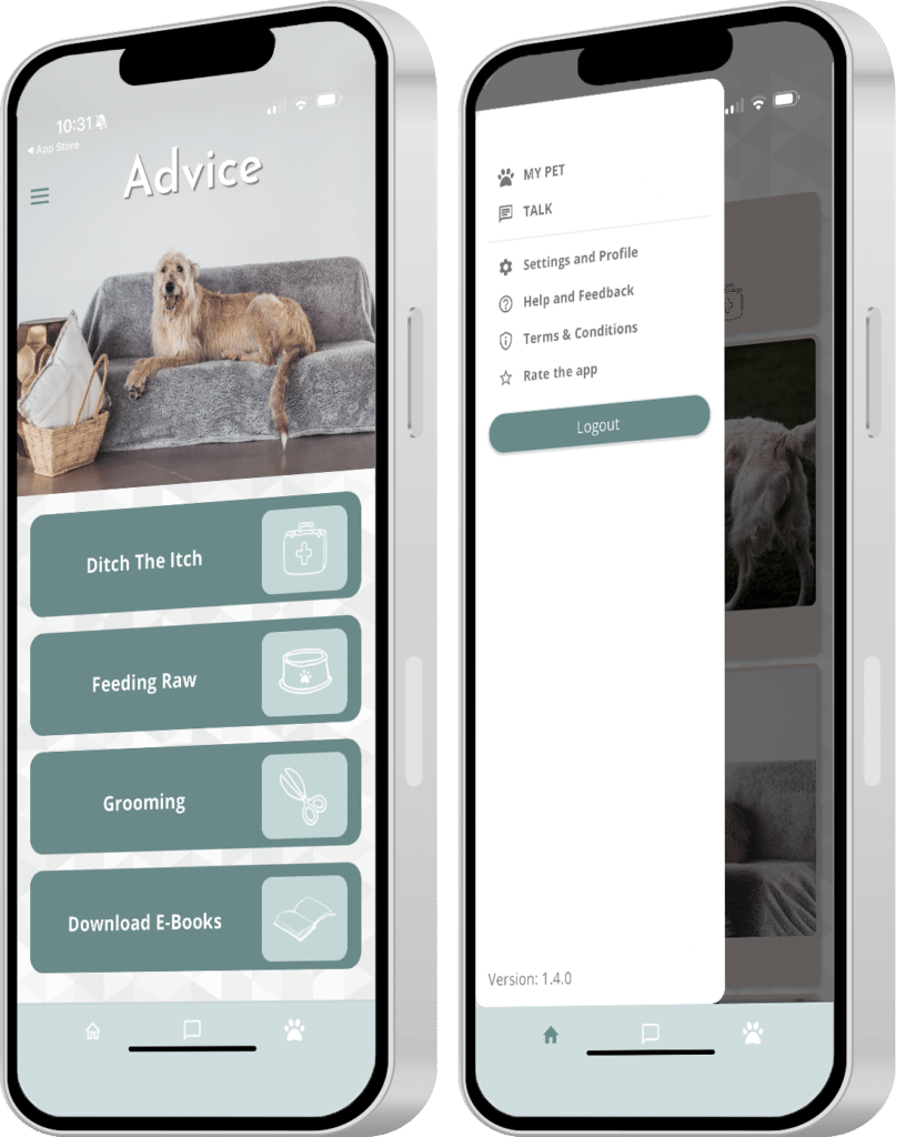 TAME Vet app UI UX design
